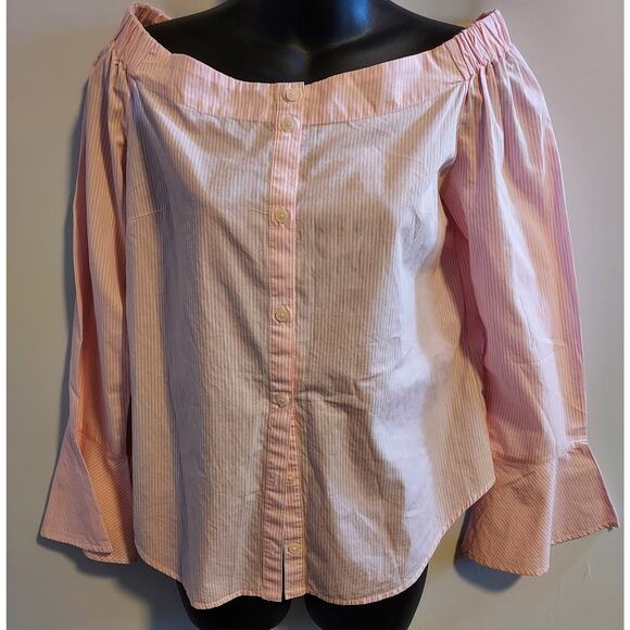 Sanctuary pink and white stripe top - Size Small - Picture 2 of 5